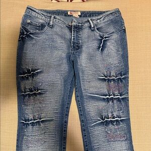 Banana Republic Blue Distressed Skinny Jeans